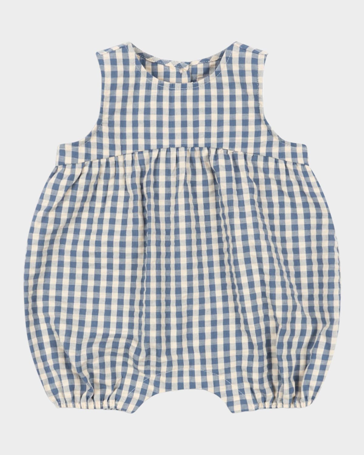 Konges Slojd Kid's Kim Gingham Romper In Captains Blue Check
