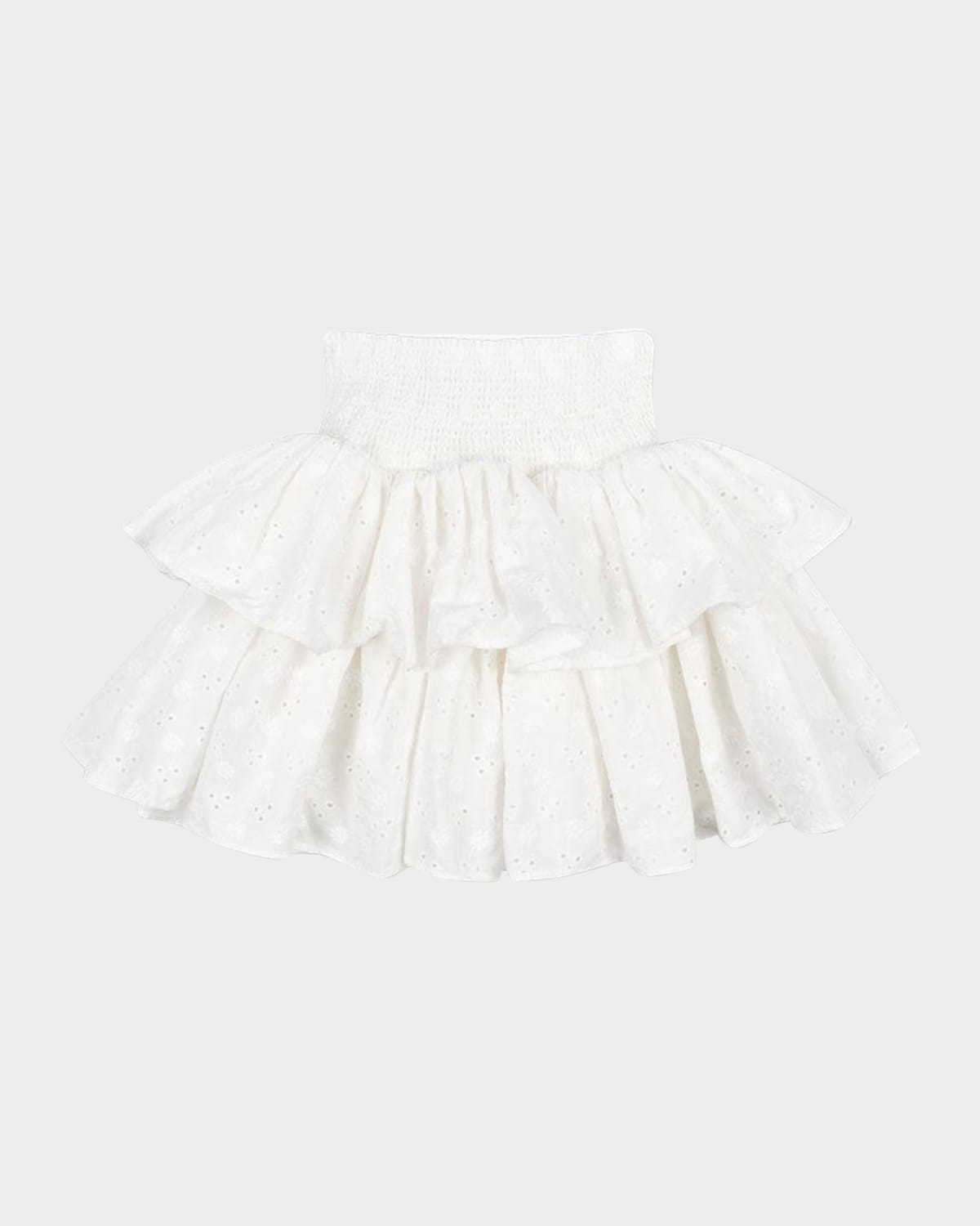 Konges Slojd Lacey Smock Tiered Skirt In Optic White