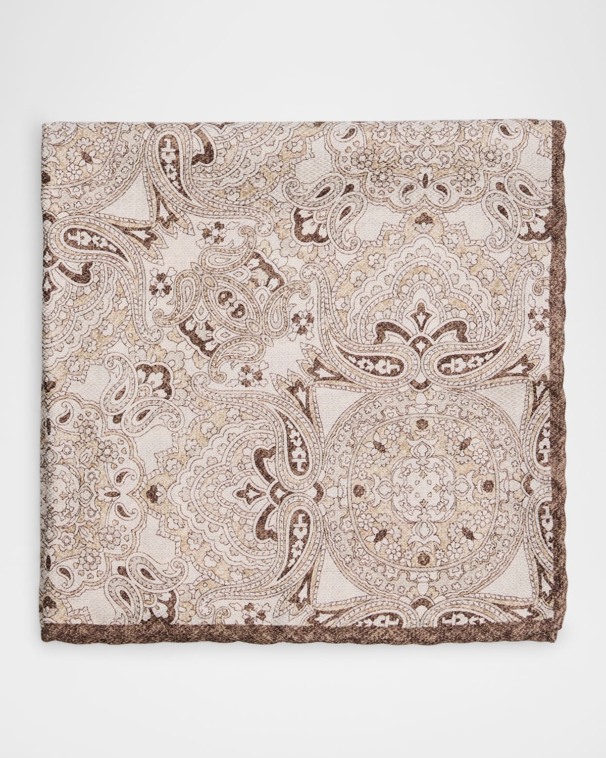 Brunello Cucinelli Paisley-print Square Scarf In White/brown