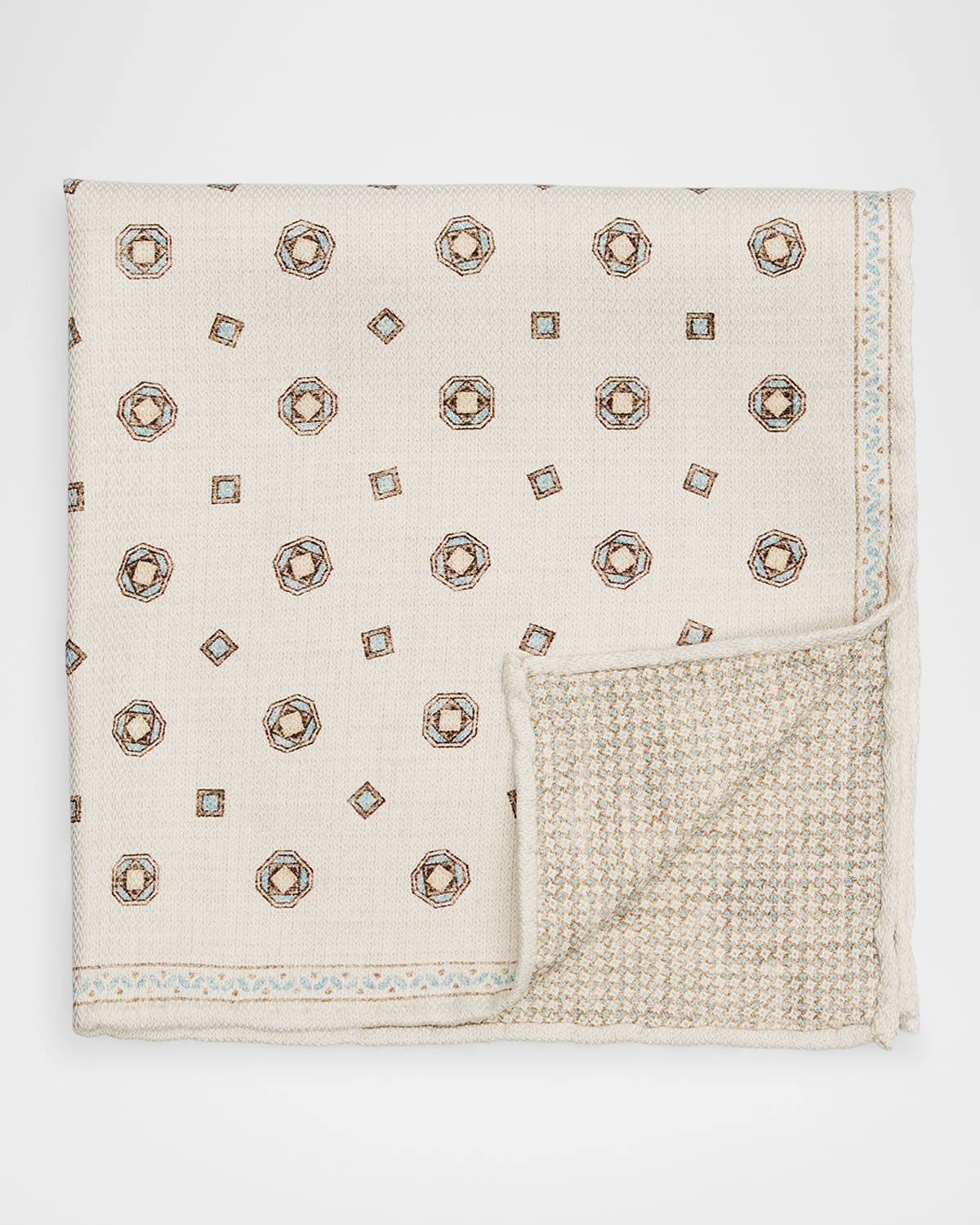 Brunello Cucinelli Silk Pocket Square In White