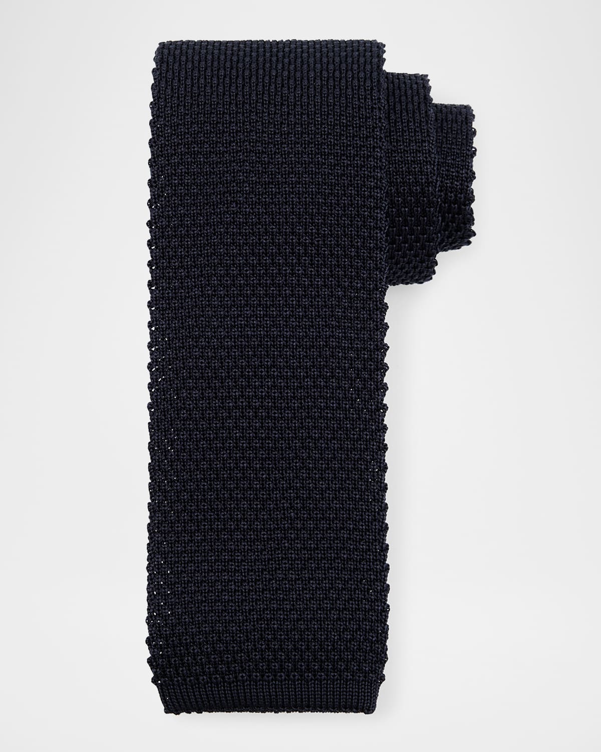 Brunello Cucinelli Men's Silk And Cotton Knitted Tie In Navy