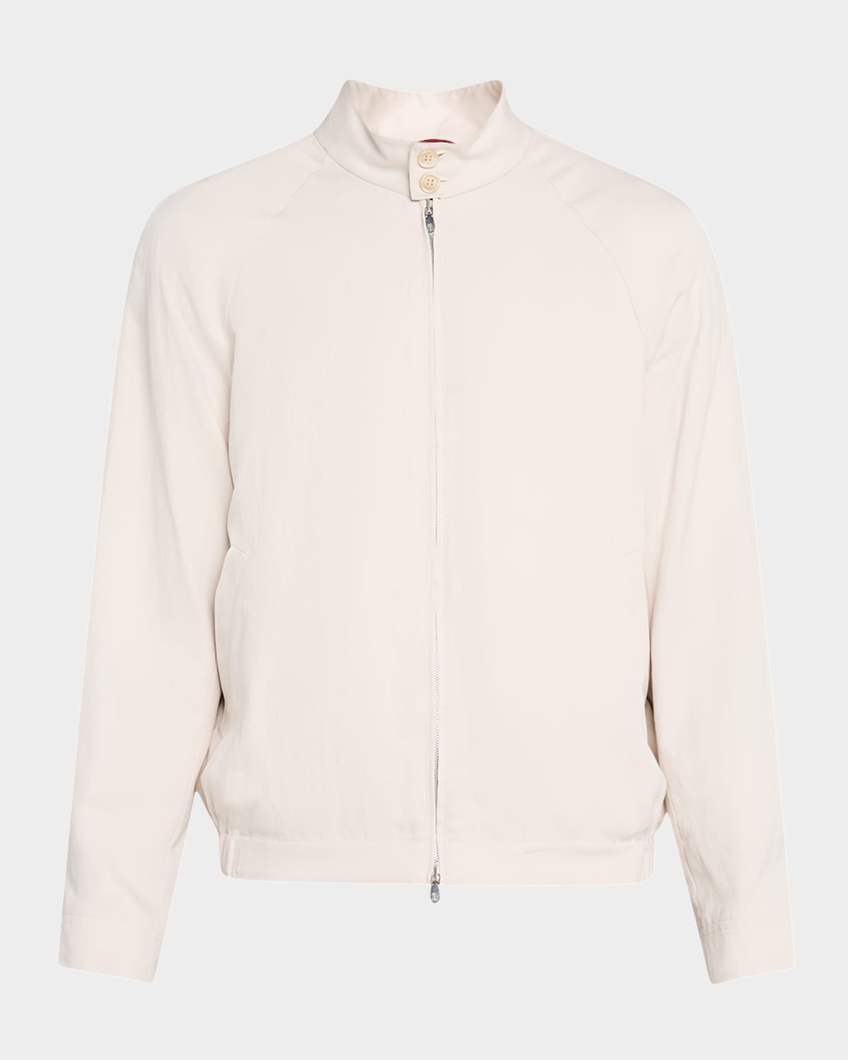Men's Linen and Silk Full-Zip Bomber Jacket