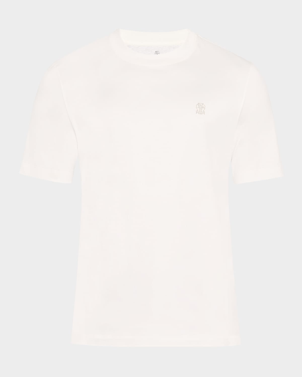 Brunello Cucinelli Men's Crewneck T-shirt With Logo In Black