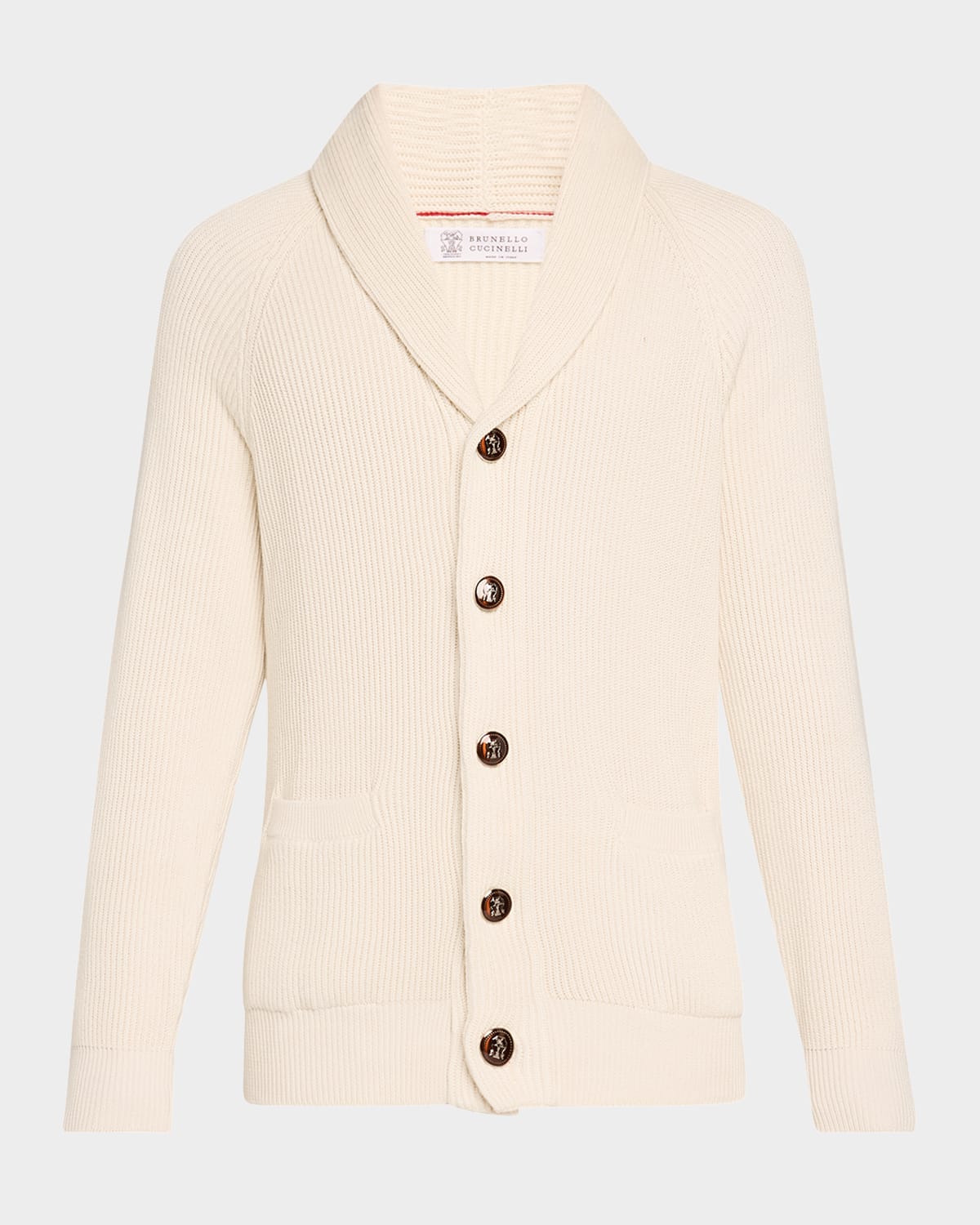Men's Ribbed Cotton Shawl Cardigan