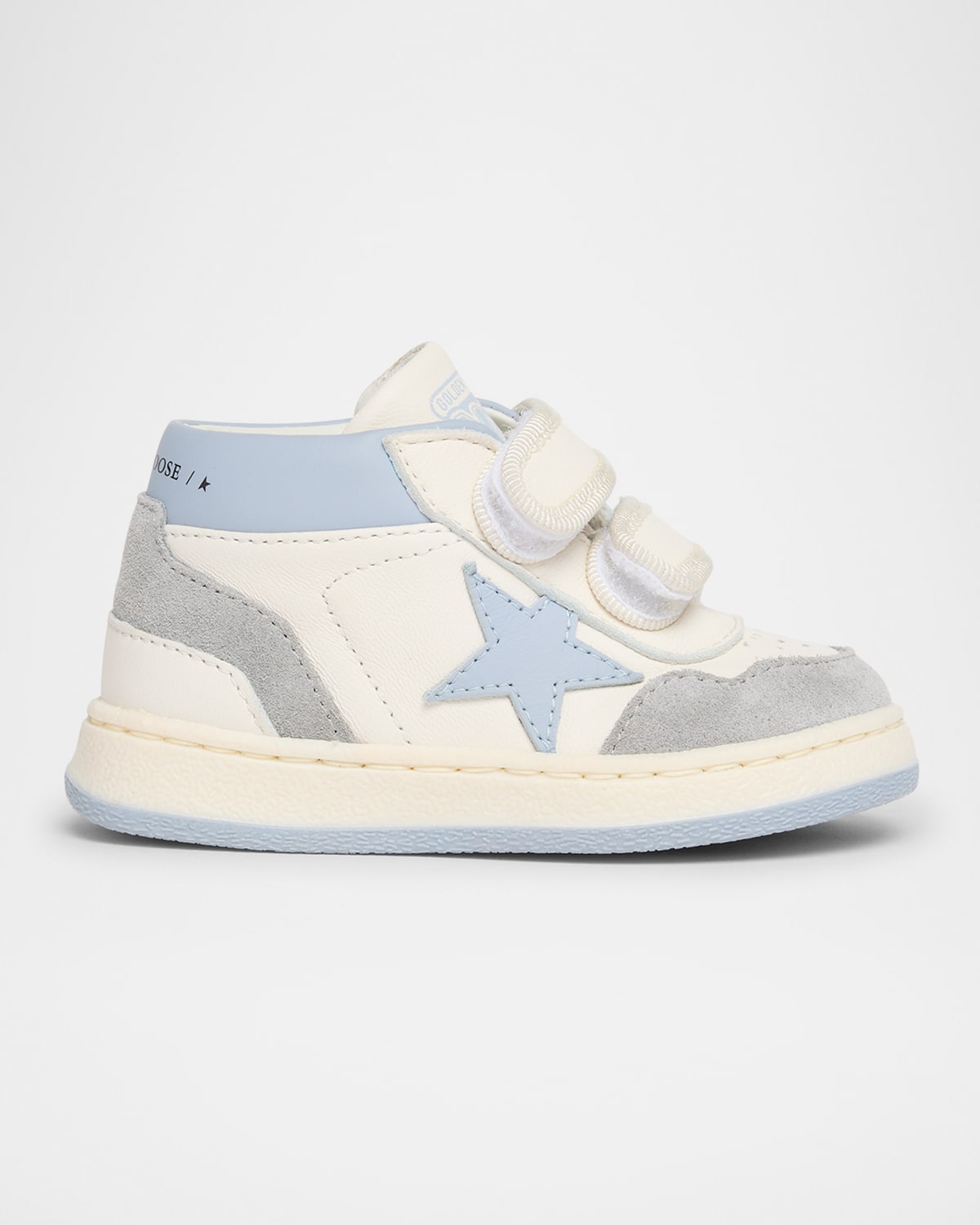 Golden Goose Boy's June Nappa Leather Star Sneakers, Baby/toddler In Whitelight Grayice