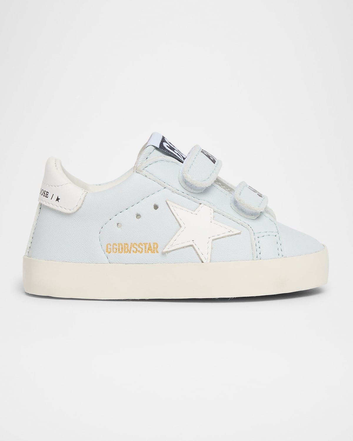 Golden Goose Boy's School Leather Low Top Sneakers, Baby In Gray Mornwhite