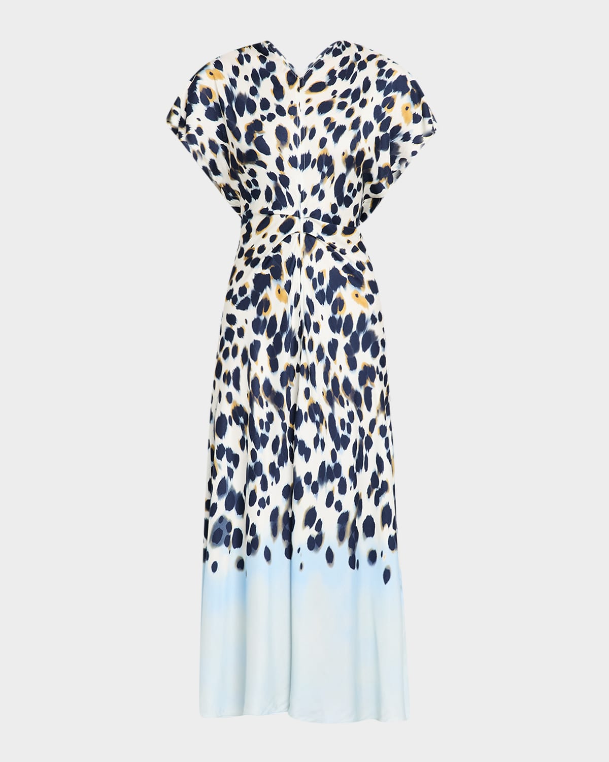 A.l.c Remy Printed Short-sleeve Midi Dress In Navylight