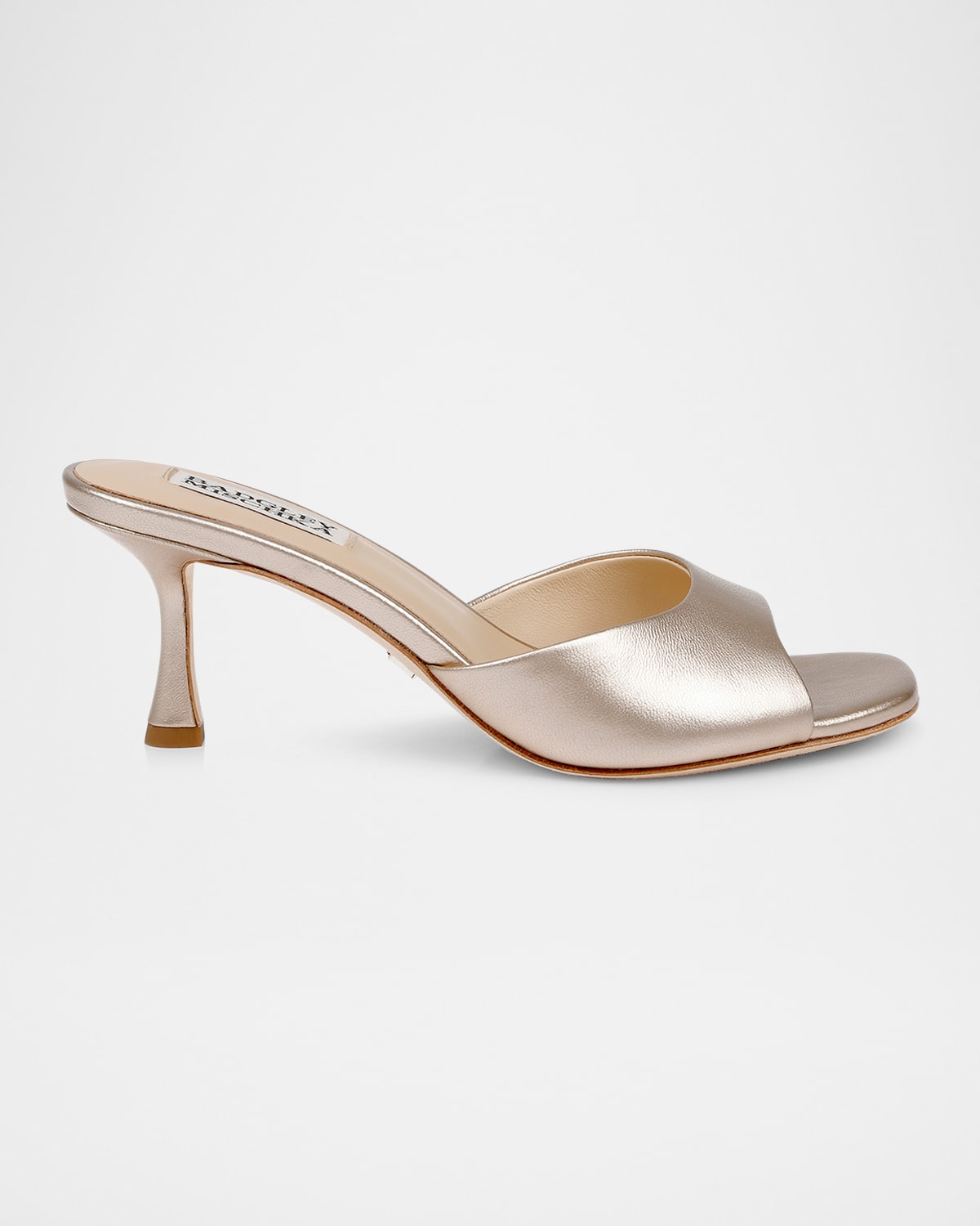 BADGLEY MISCHKA DRAYA LEATHER KITTEN-HEEL MULES 