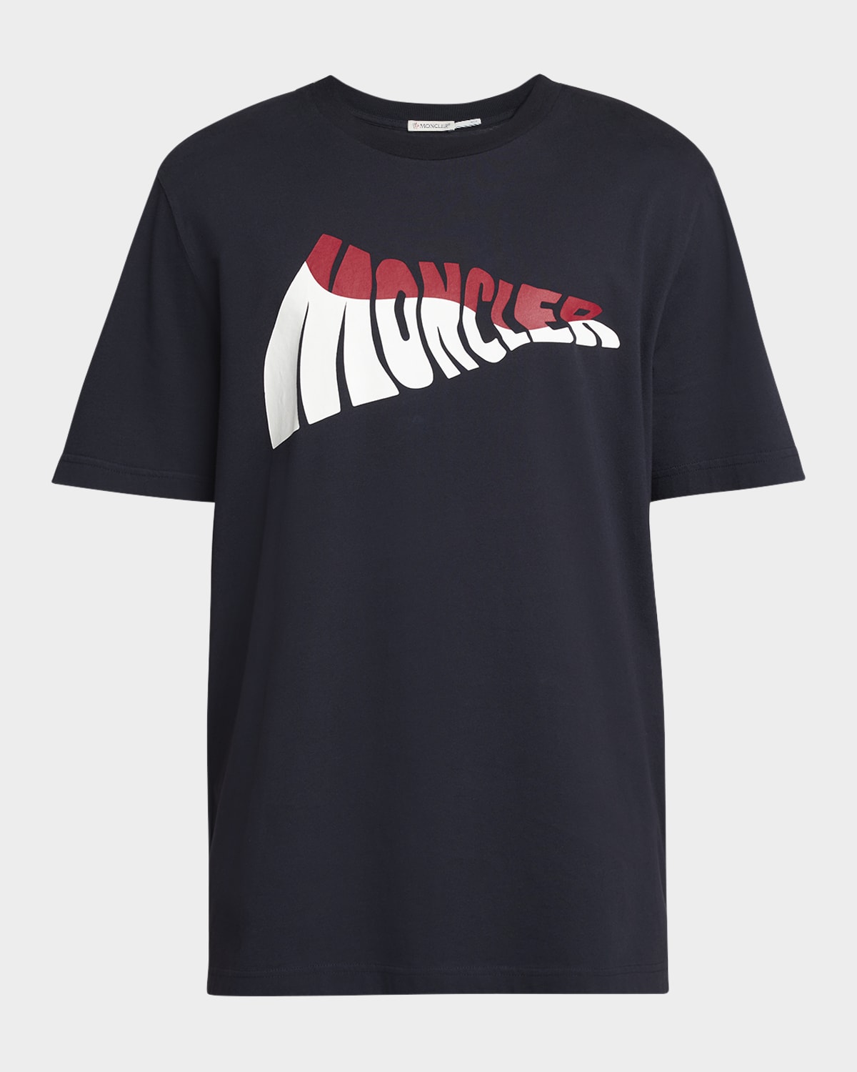 Moncler Crewneck Graphic Print Short Sleeves T-shirt In Dark Blue