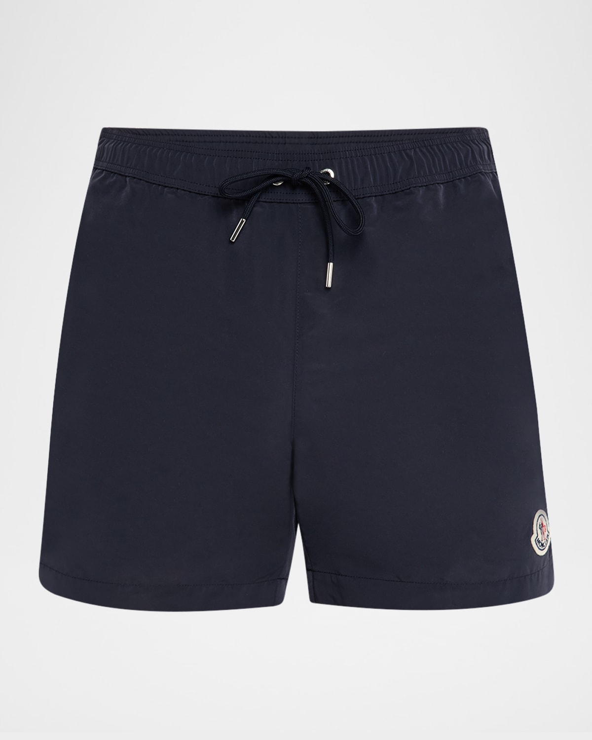 Moncler Mens Elasticated Waistband Brand Patch Straight Leg Regular Fit Swim Shorts Navy In Blue
