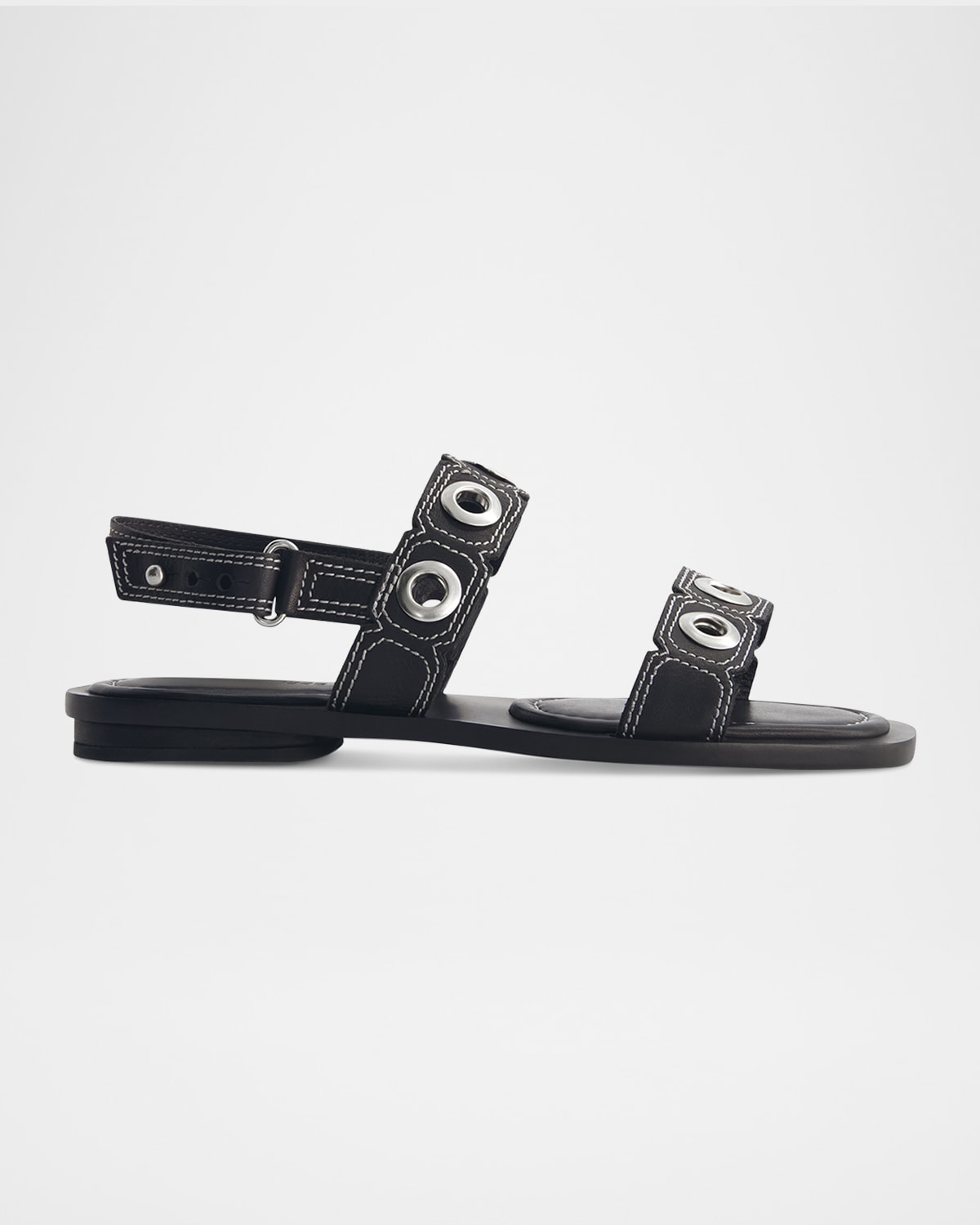 Goya Leather T-Strap Low Sandals