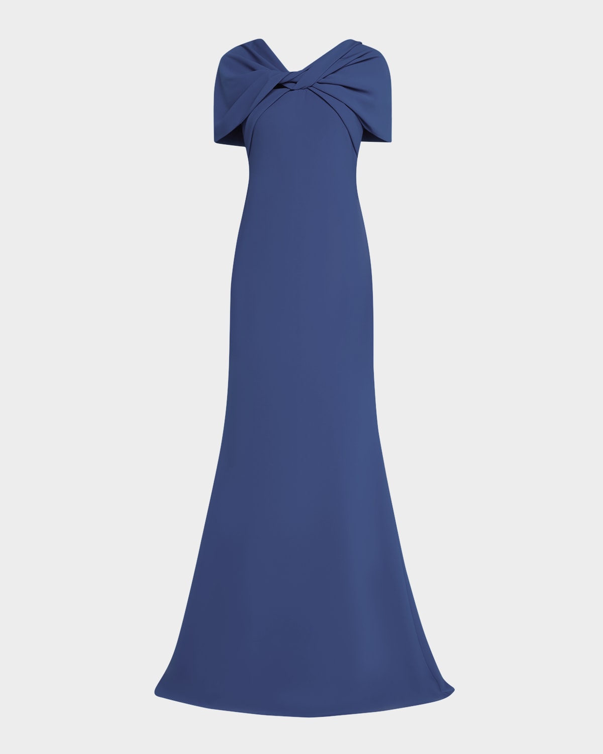 BADGLEY MISCHKA TWIST-FRONT TRUMPET GOWN 