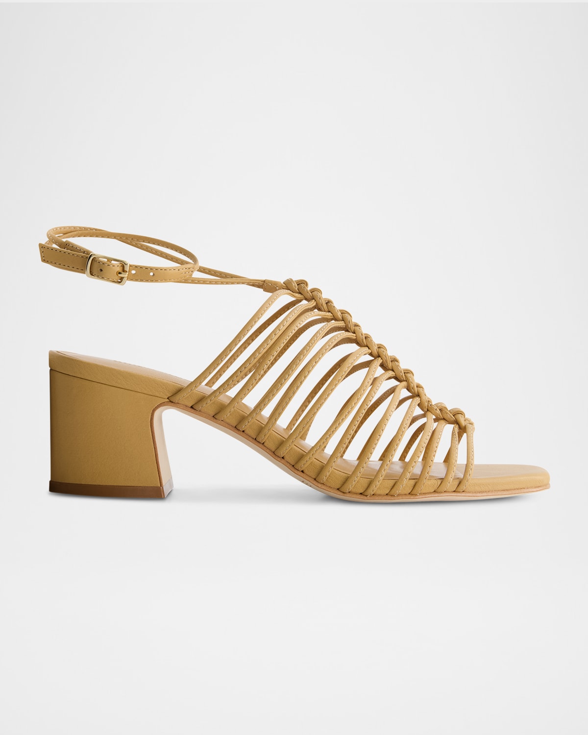 Briga Caged Leather Heeled Sandals