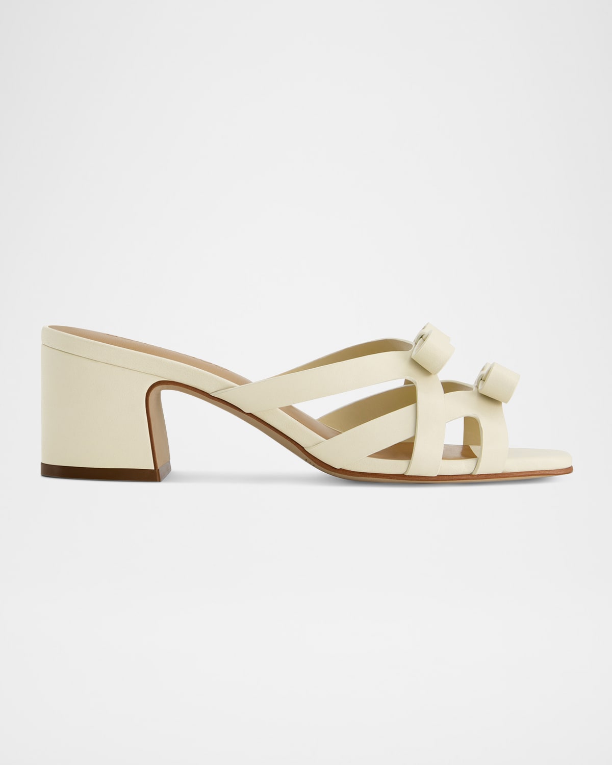 Burgo Leather Bows Slide Sandals