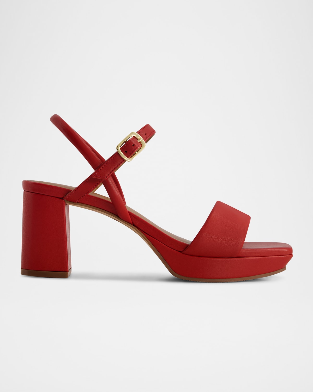 BERNARDO CANTO LEATHER PLATFORM SANDALS 