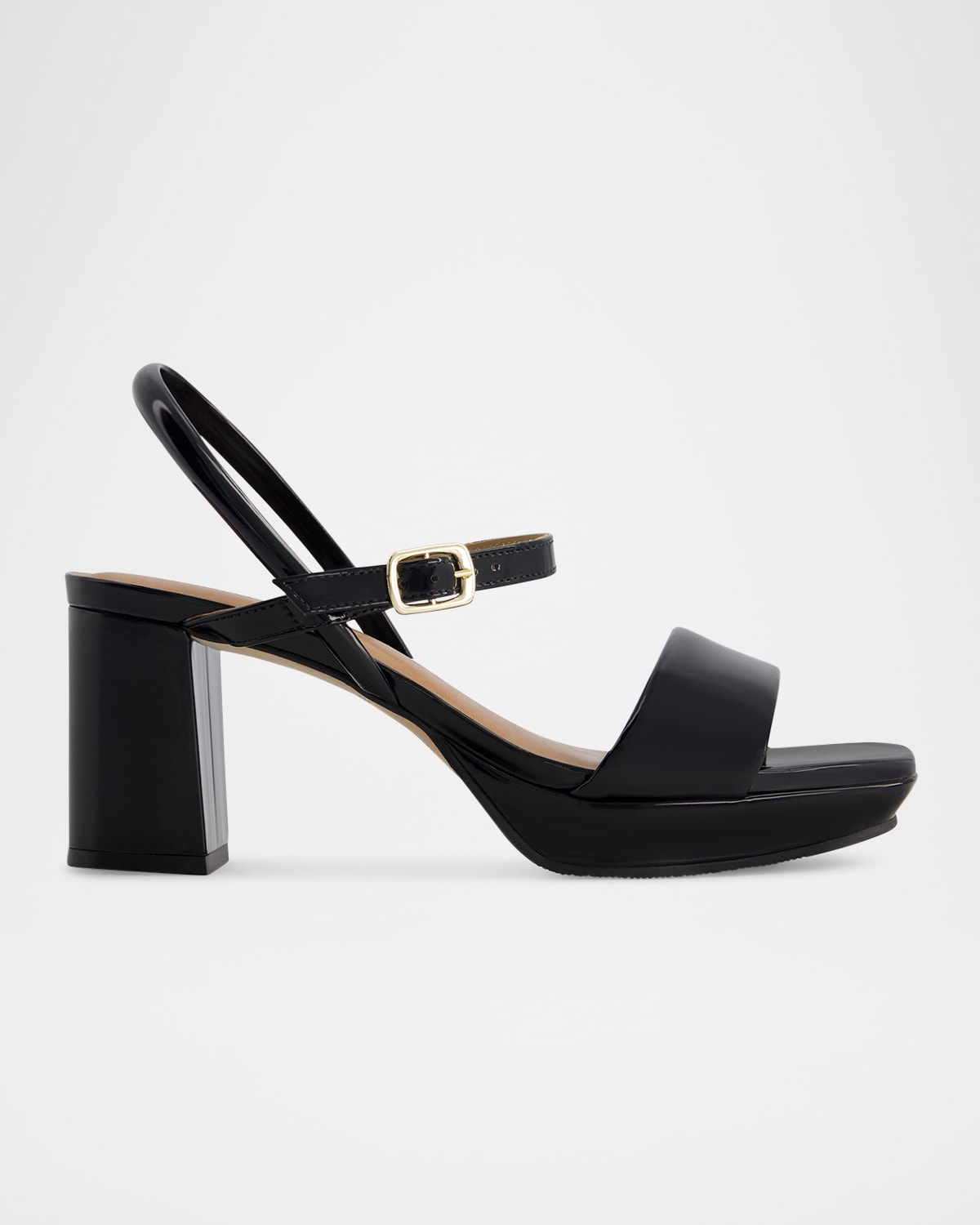 Bernardo Canto Patent Leather Platform Sandals In Black Soft Patent Leather