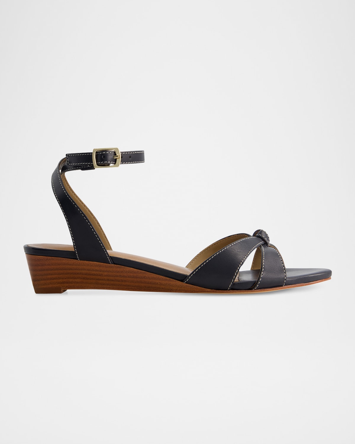 Garcel Leather Knot Wedge Sandals