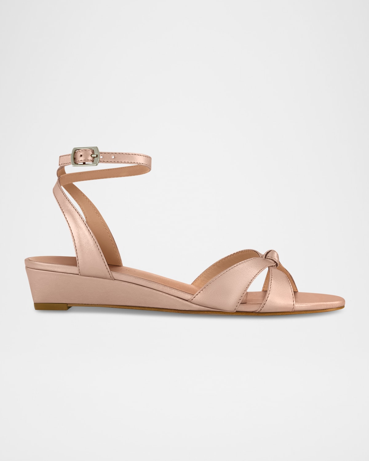 Shop Bernardo Garcel Demi-wedge Metallic Leather Sandals In Blush Metallic Antique Calf