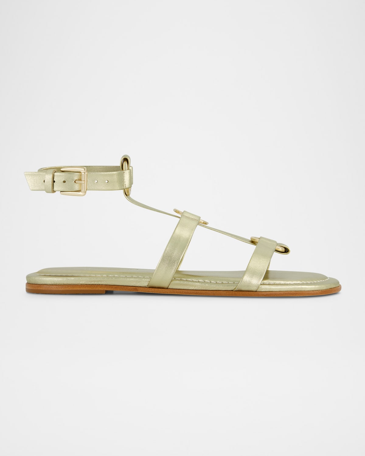 Hera Metallic Flat Gladiator Sandals