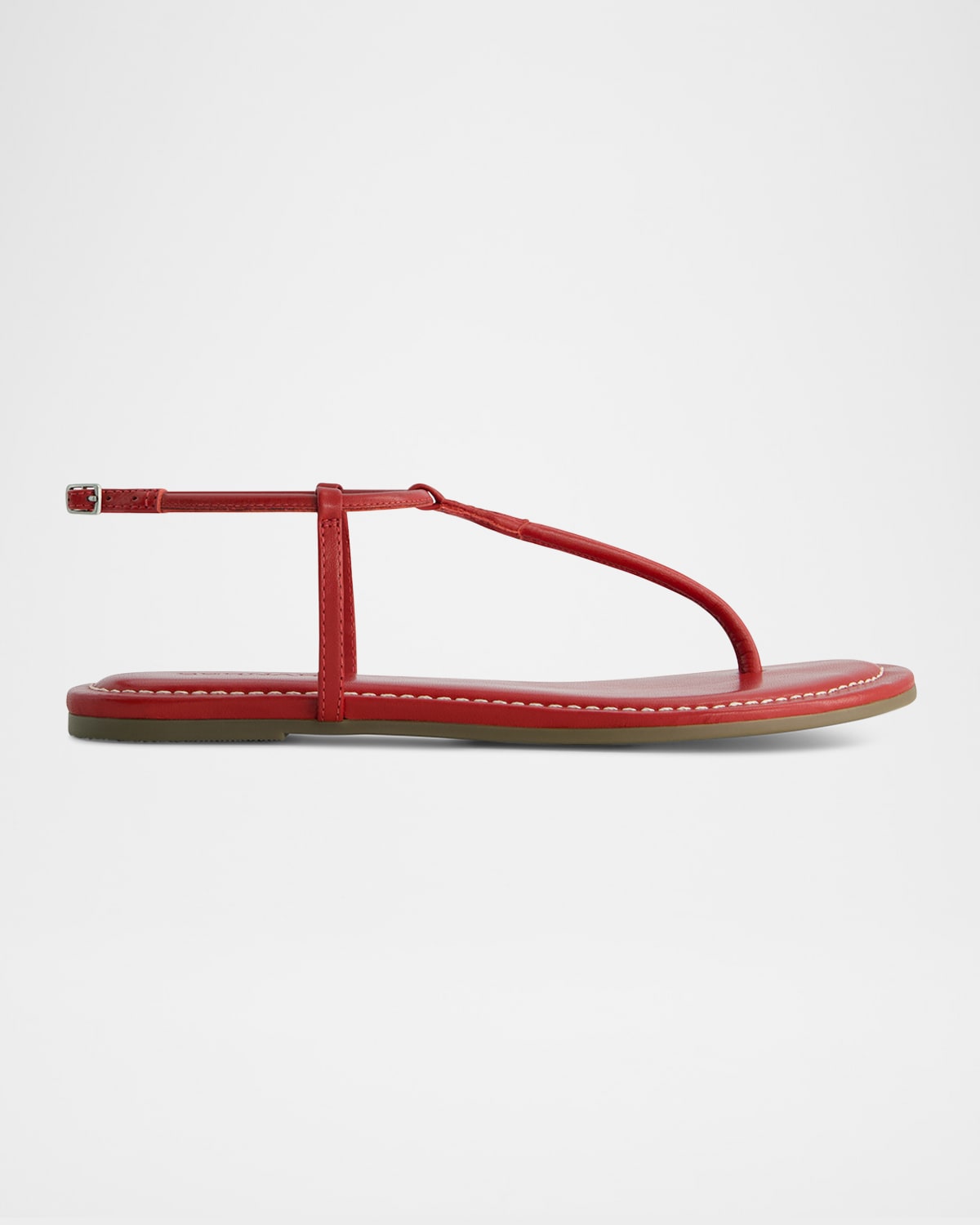BERNARDO HERCU LEATHER ANKLE-STRAP FLAT SANDALS 