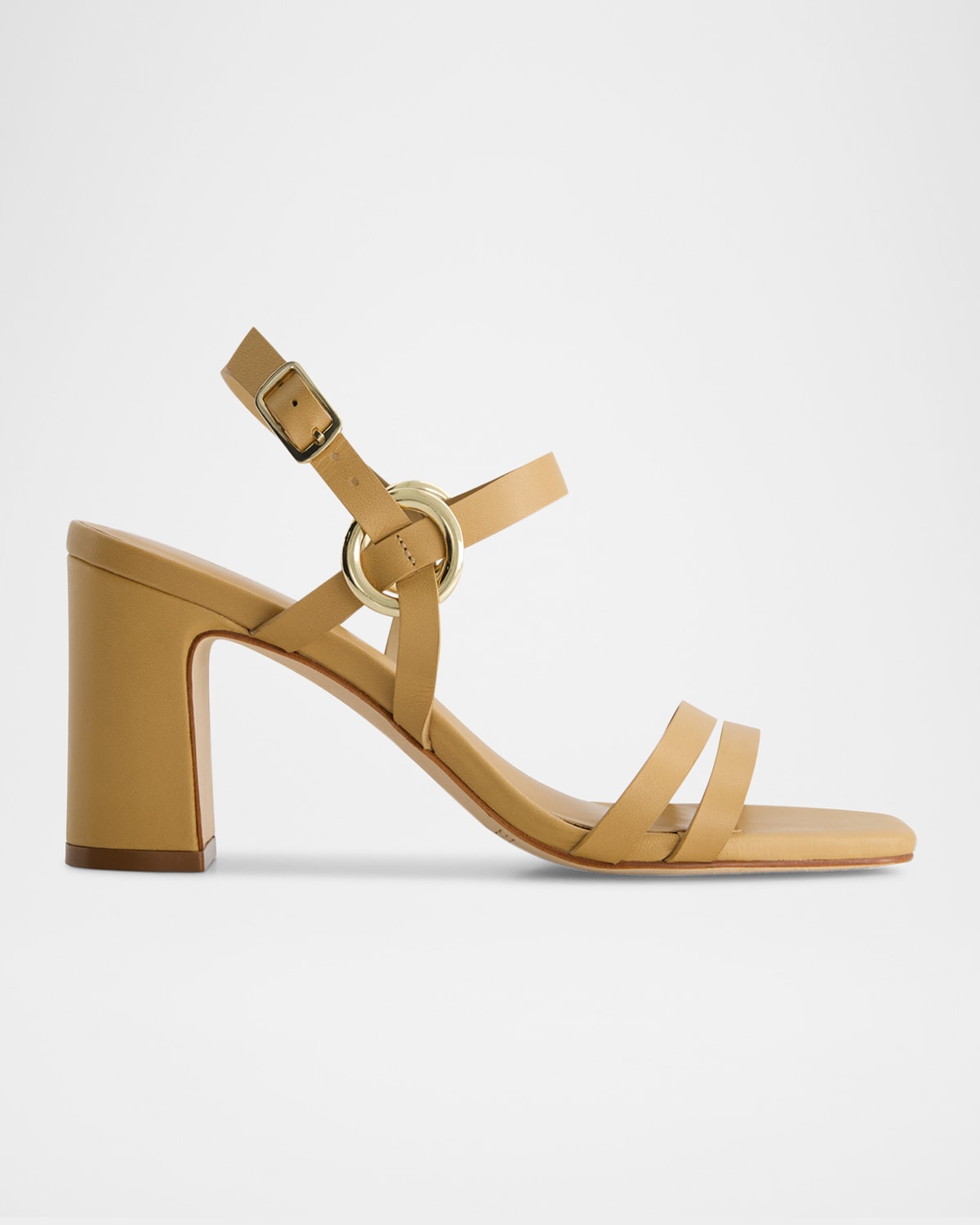 Shop Bernardo Irisa Leather Ankle-strap Sandals In Dune Antique Calf