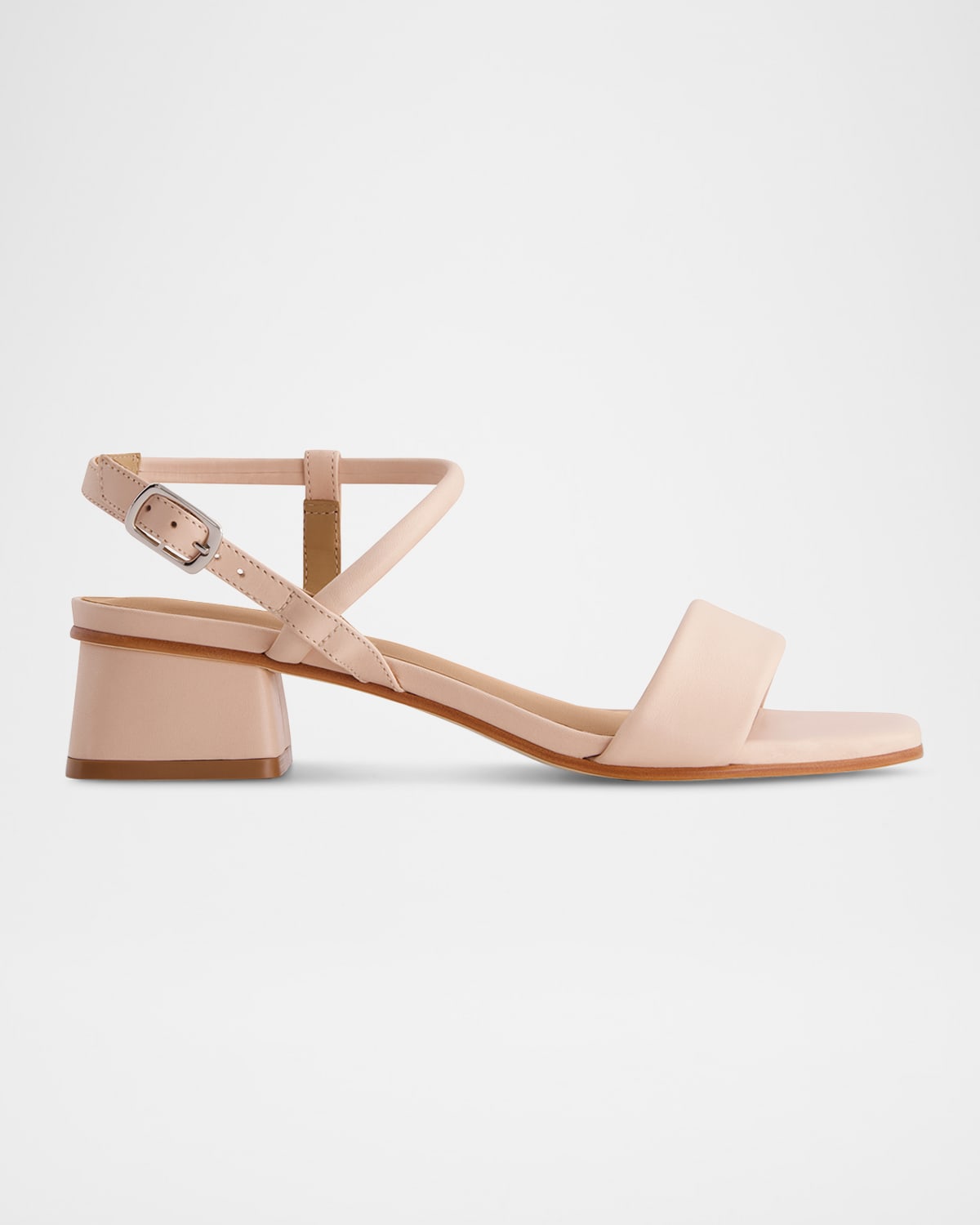 Shop Bernardo Josei Leather Ankle-strap Sandals In Cipria Glove Leather