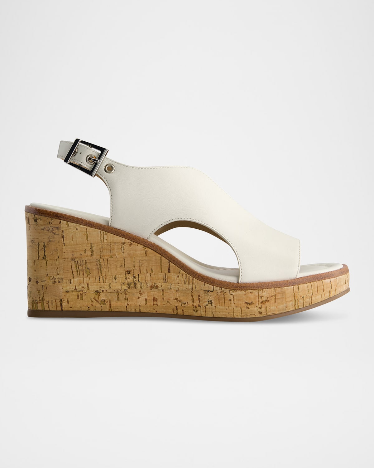 Bernardo Kuarta Cork-bottom Heels In White Nappa Goat