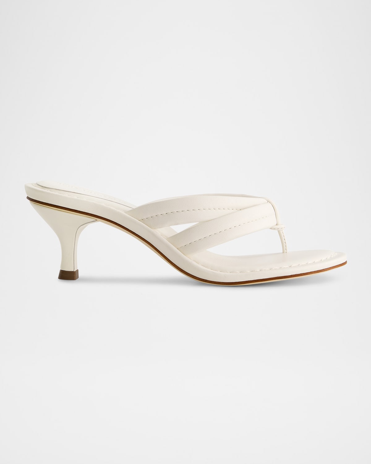 Miami Kitten-Heel Leather Mule Sandals