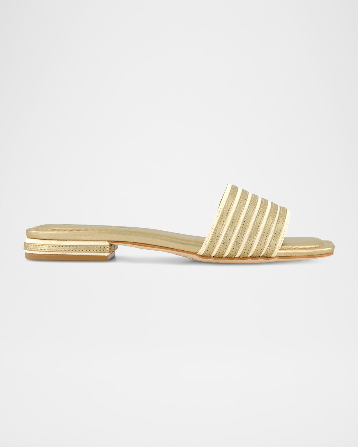 Myko Bicolor Flat Slide Sandals