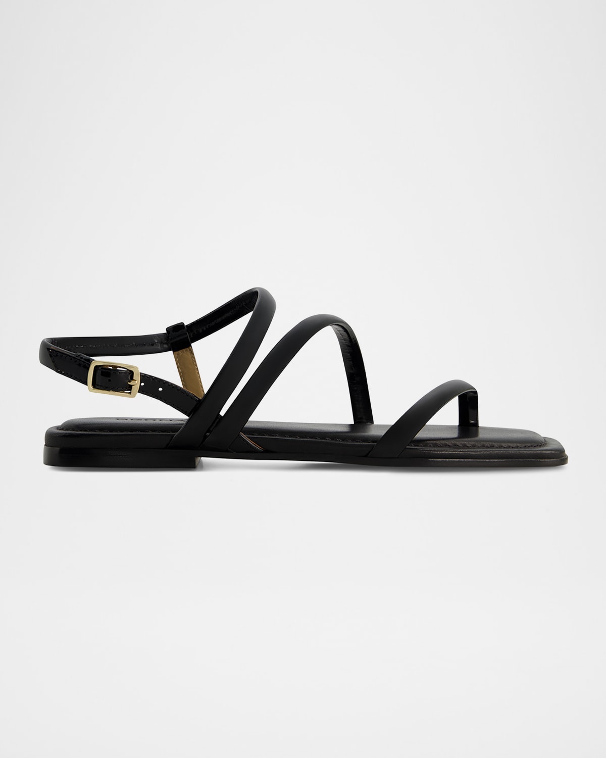 Bernardo Odessa Patent Thong Slingback Sandals In Black Soft Patent Leather