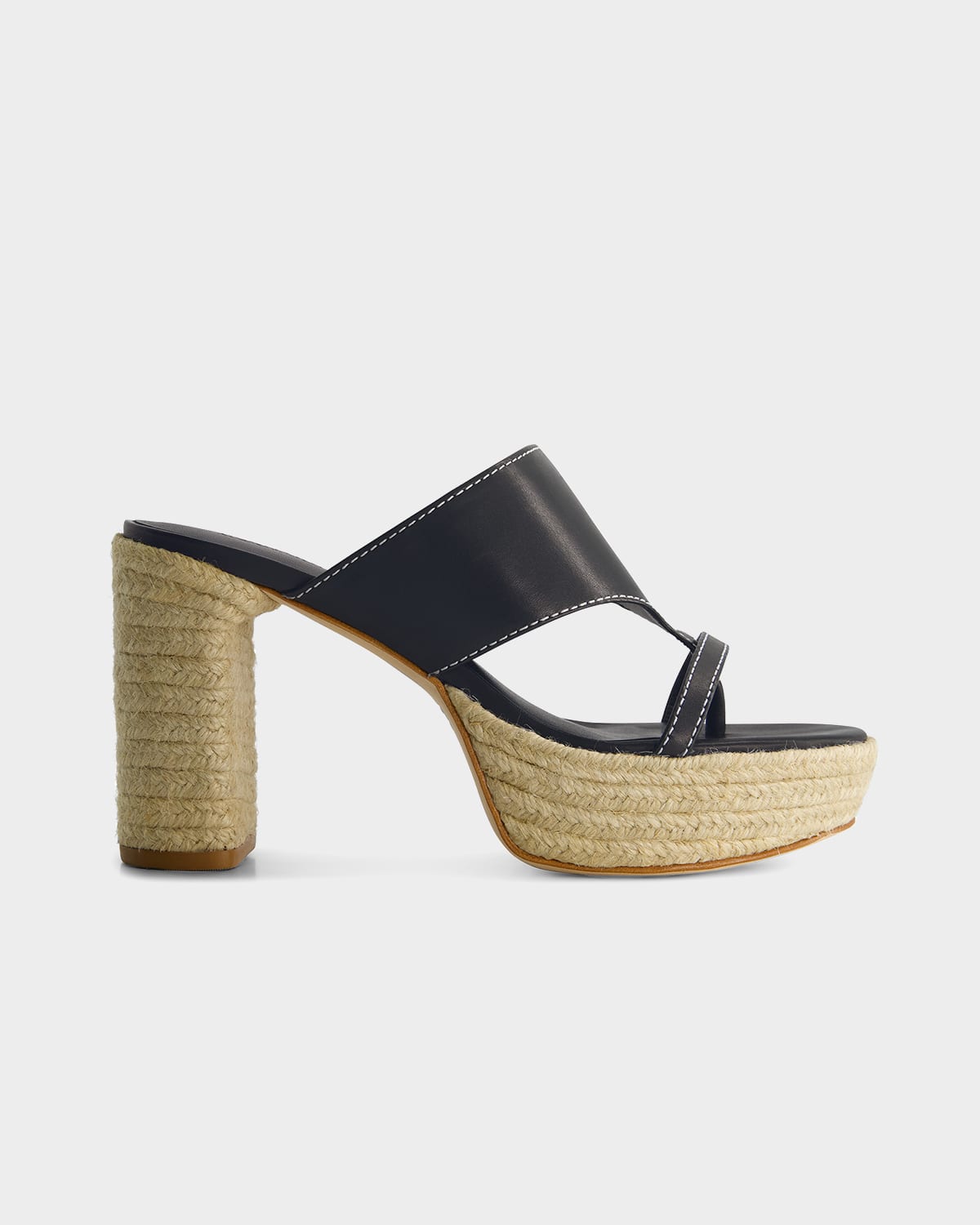Goya Leather T-Strap Low Sandals