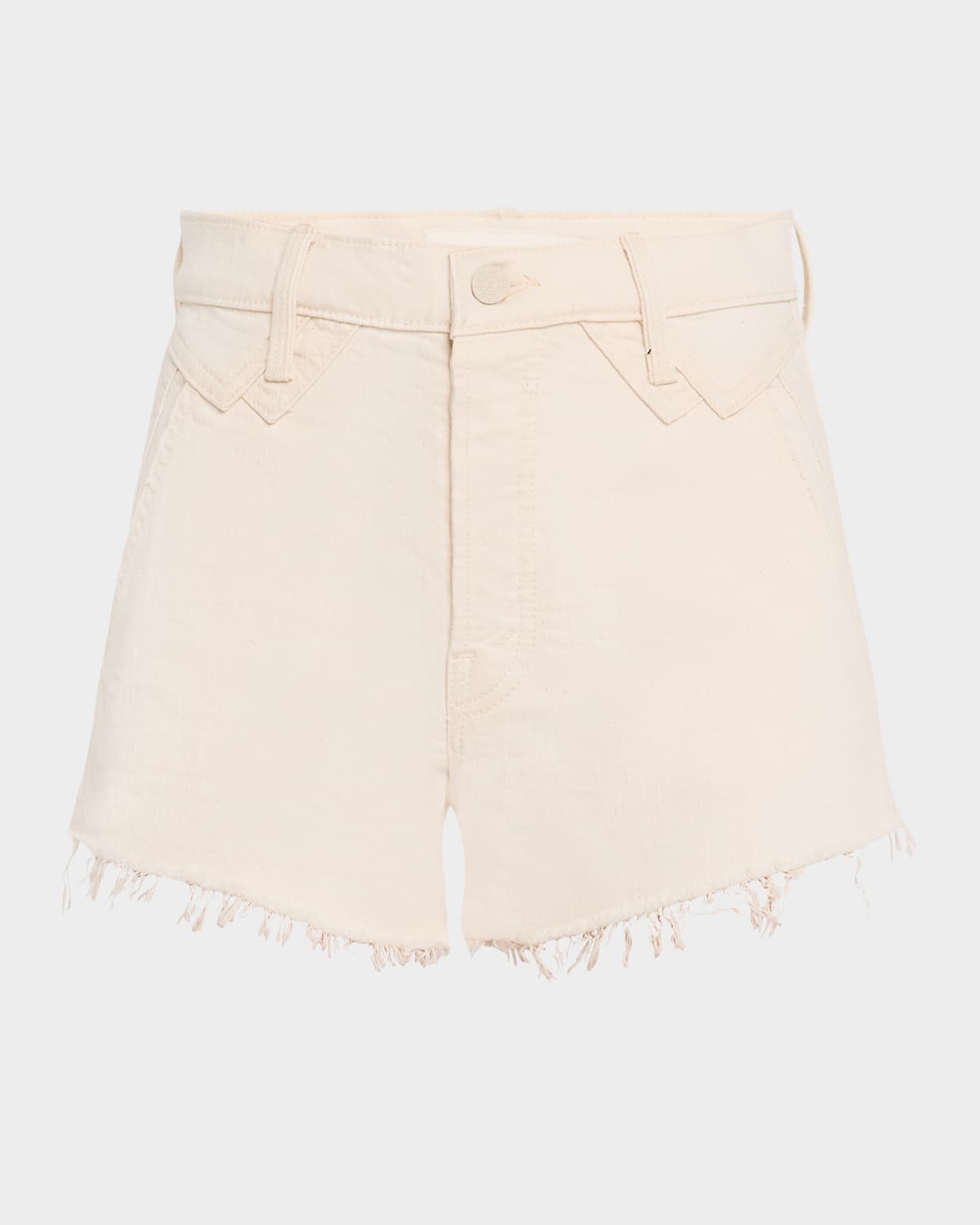 MOTHER THE ROCKY TOMCAT KICK FRAY DENIM SHORTS 