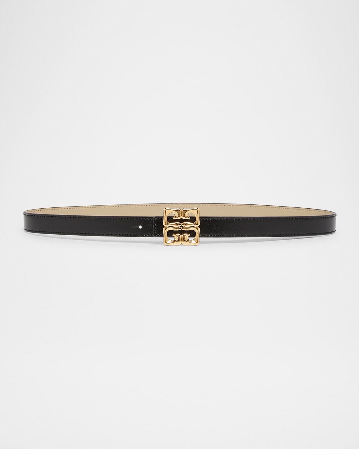 4G Buckle Skinny Leather Belt