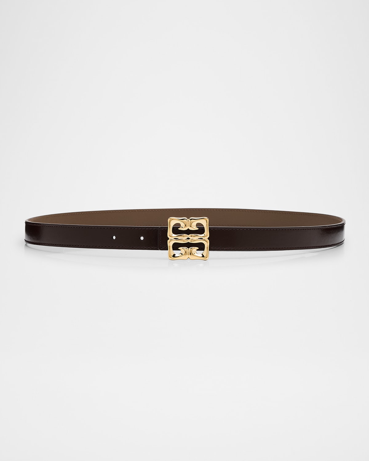 4G Buckle Skinny Leather Belt