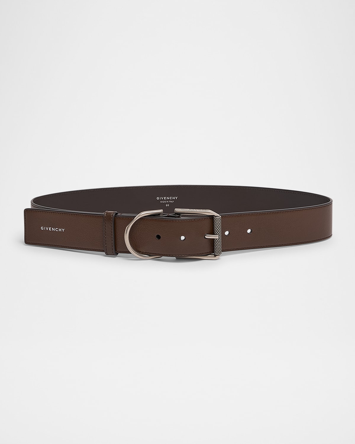 Givenchy Voyou Logo Leather Belt In 202 Ebony Brown