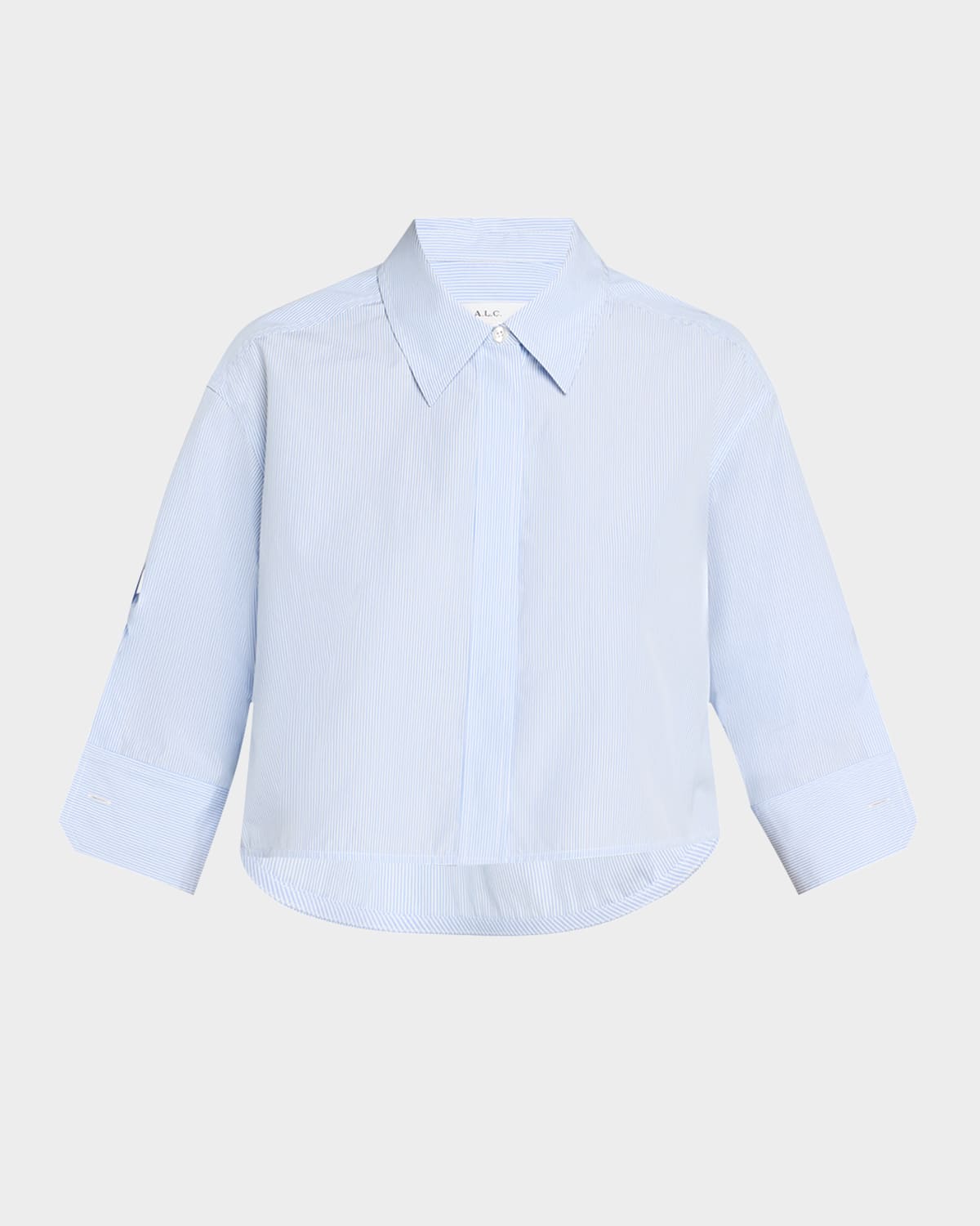 Maude High-Low Striped Cotton Shirt