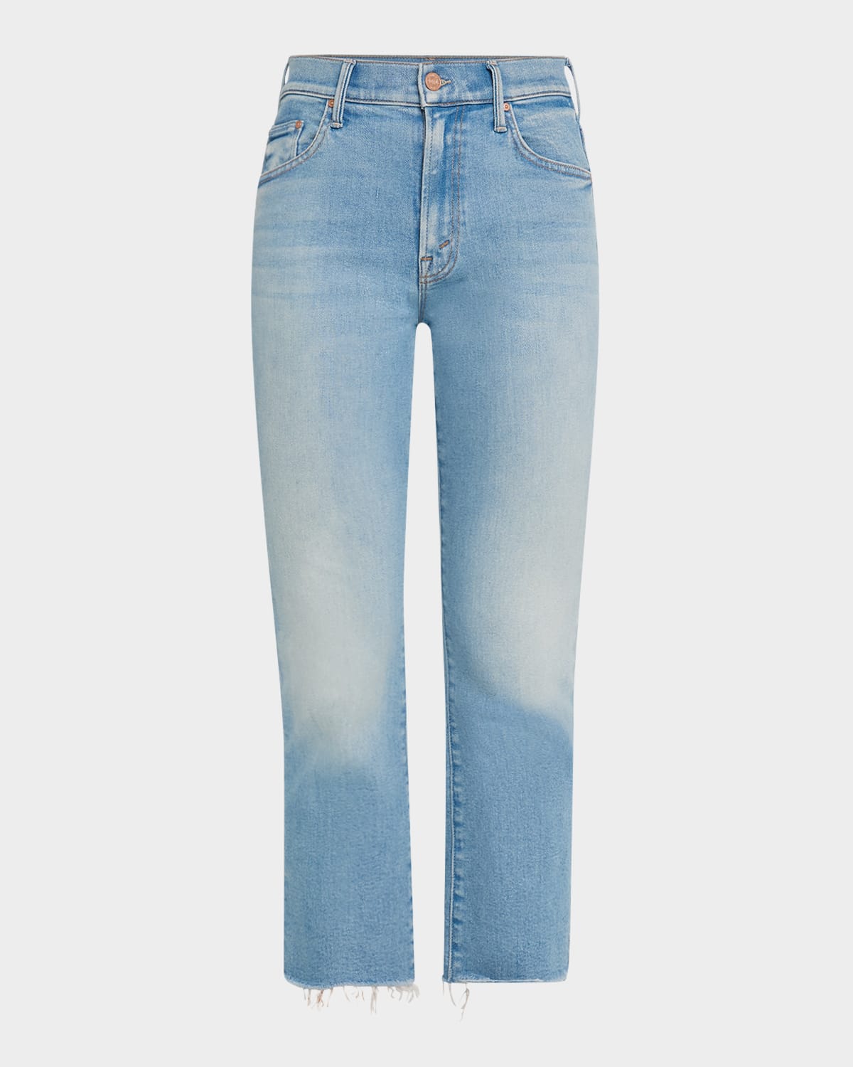 MOTHER THE INSIDER CROP STEP HEM FRAYED JEANS 