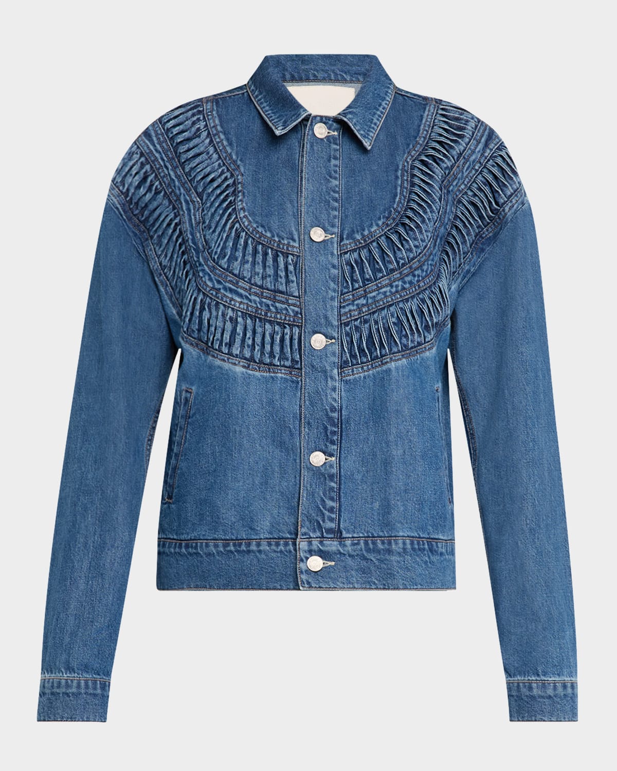 The Loop De Loop Shirred Denim Jacket