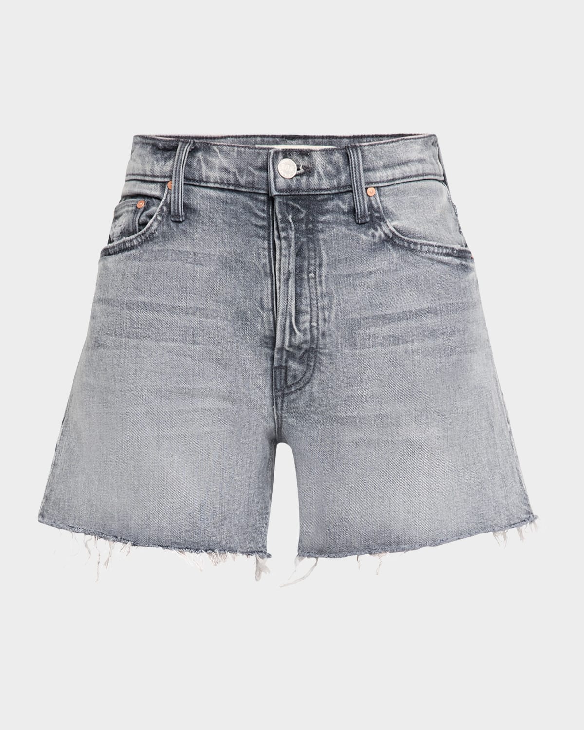 MOTHER SKIPPER FRAYED DENIM SHORTS 