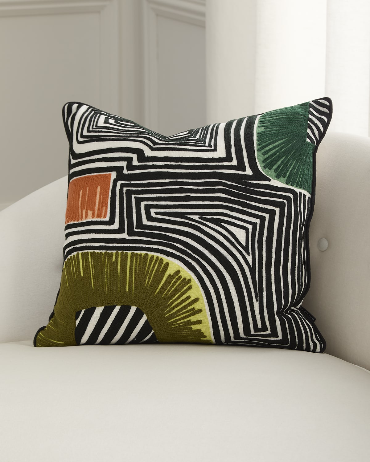 Christian Lacroix En Allant Aux Baux Decorative Pillow, 20" Square In Cypres