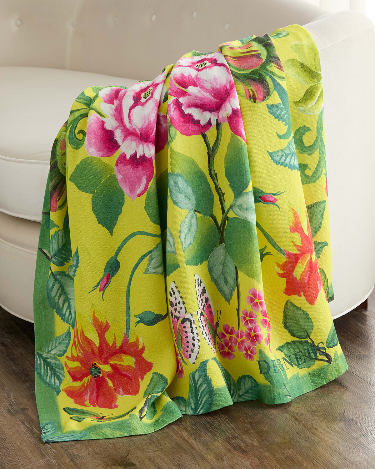 Designers Guild Eleonora Linen Throw, 51" X 71" In Alchemilla
