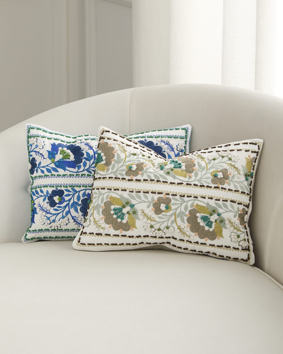 Designers Guild Enamel Flower Decorative Pillow, 12" X 16" In Green