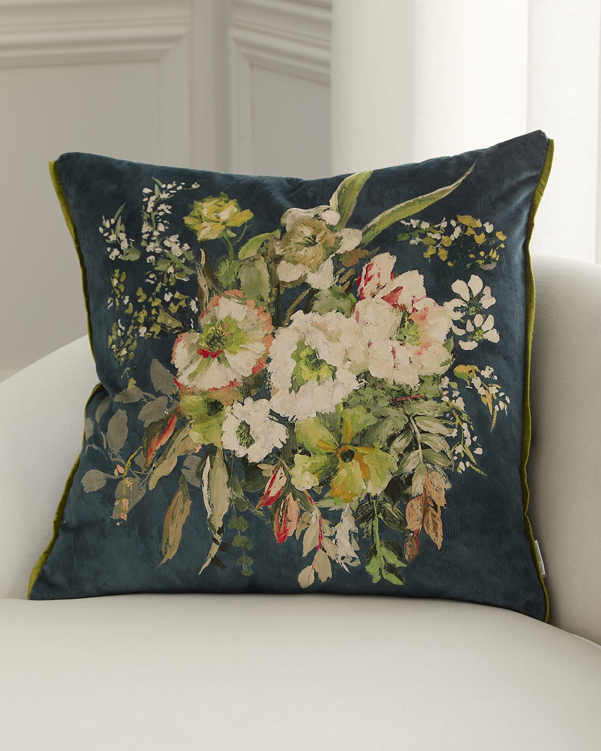 Designers Guild Margaretta Velours Decorative Pillow, 22" Square In Noir