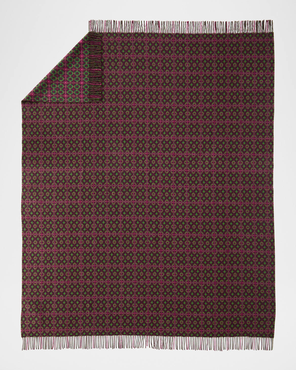 Designers Guild Pembroke Merino Wool Throw, 51" X 73" In Magenta
