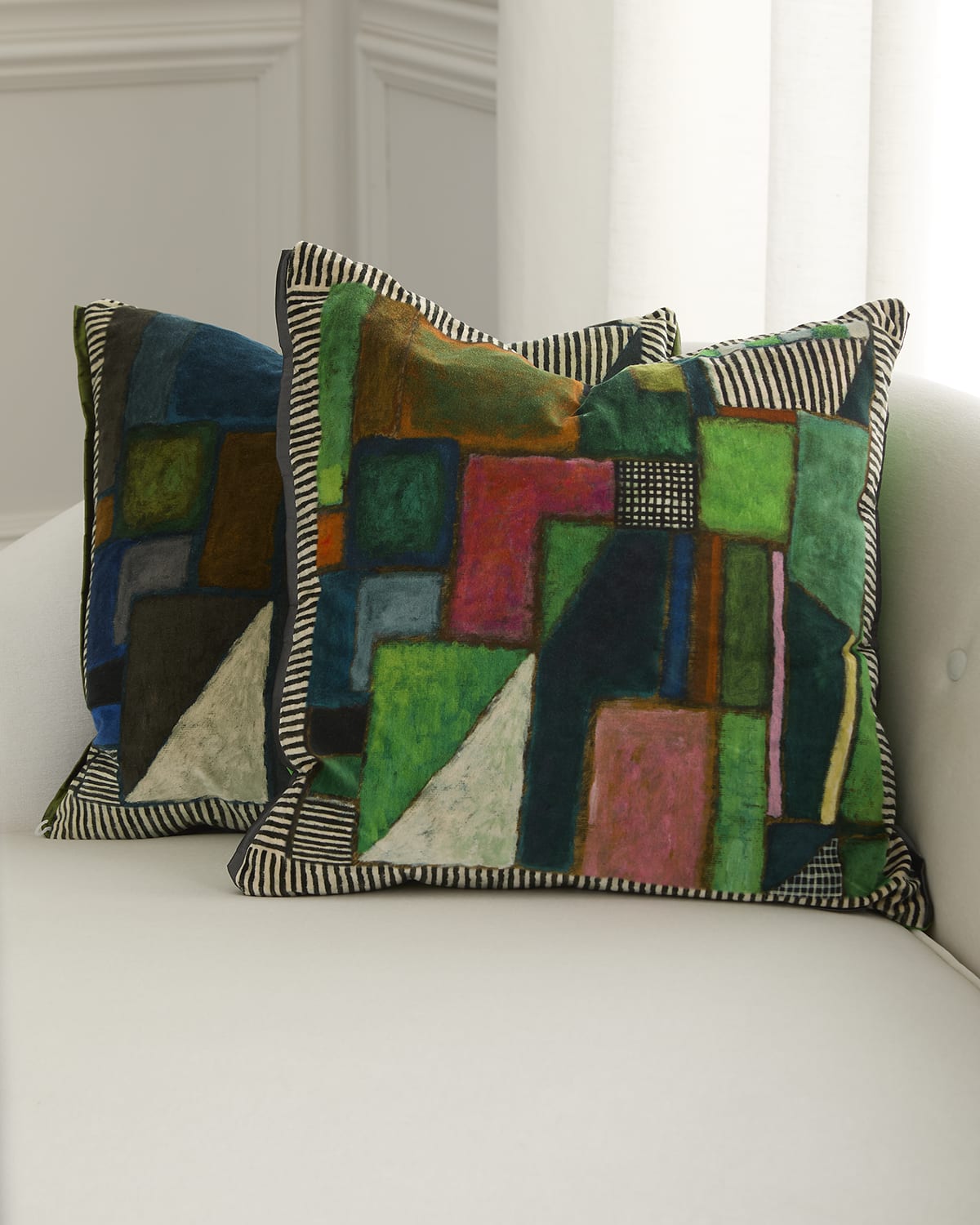 Designers Guild Raku Patchwork Decorative Pillow, 20" Square