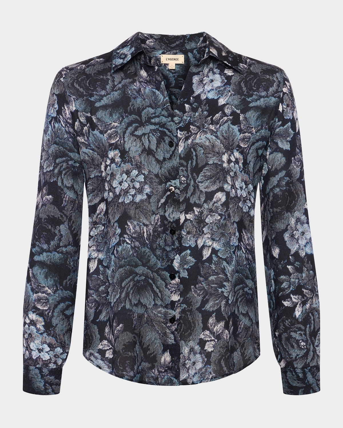 L AGENCE NINA FLORAL SILK BLOUSE 
