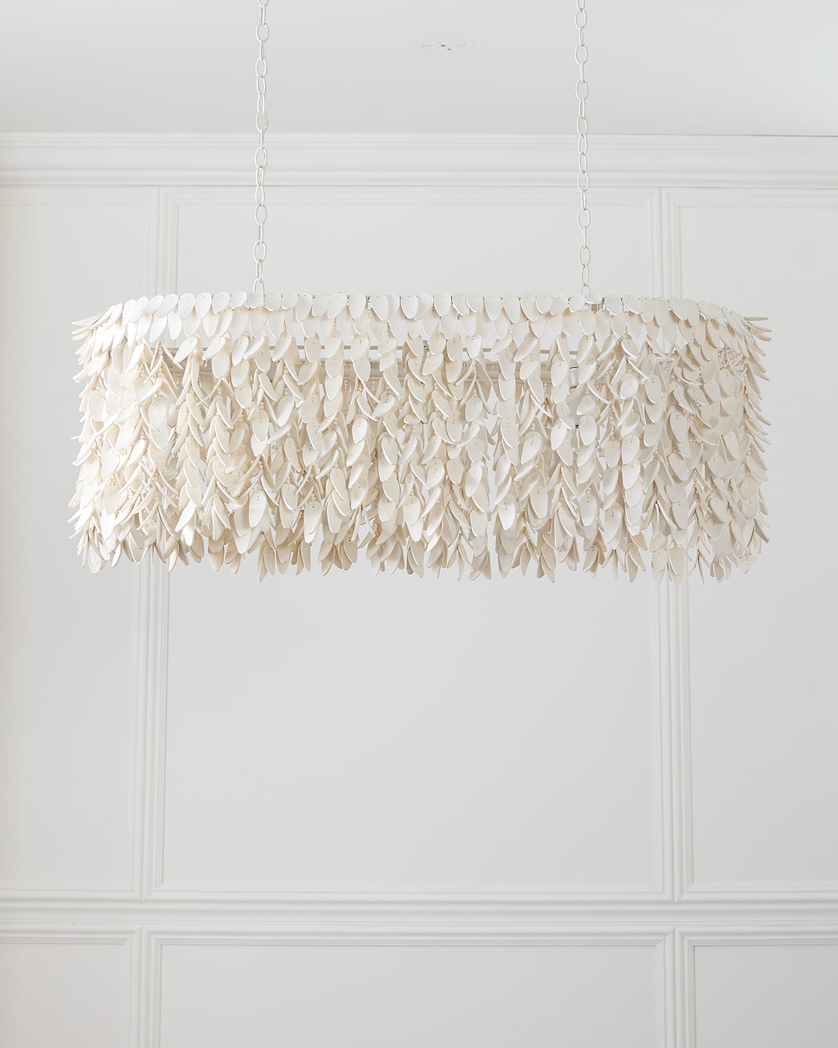 Neiman Marcus Linear Cocoa Petal 44.5" 3-light Chandelier
