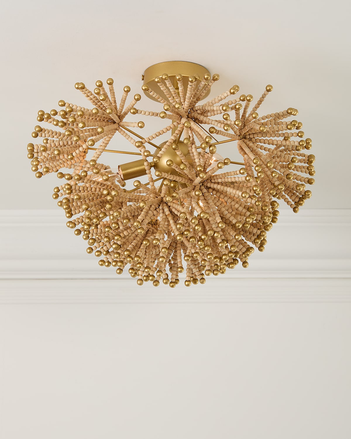 Neiman Marcus Beaded Flower Burst 3-light Flush Mount