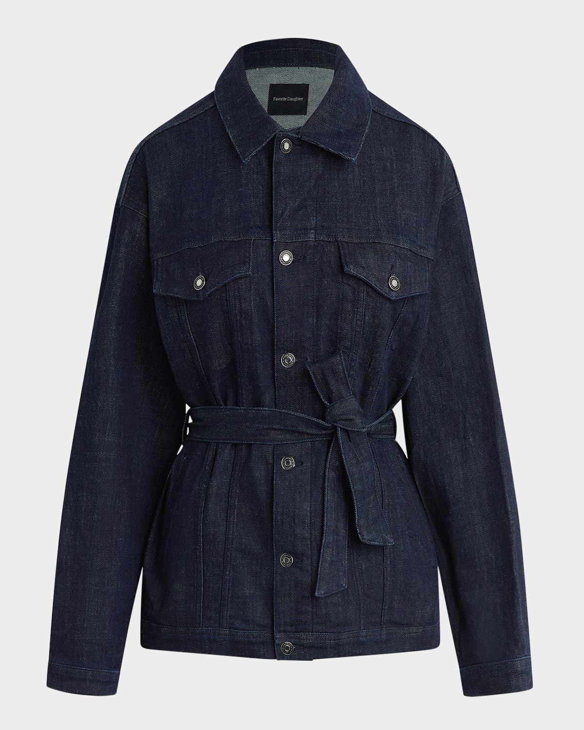 Shop Favorite Daughter The Jane Belted Denim Coat In Waterloo