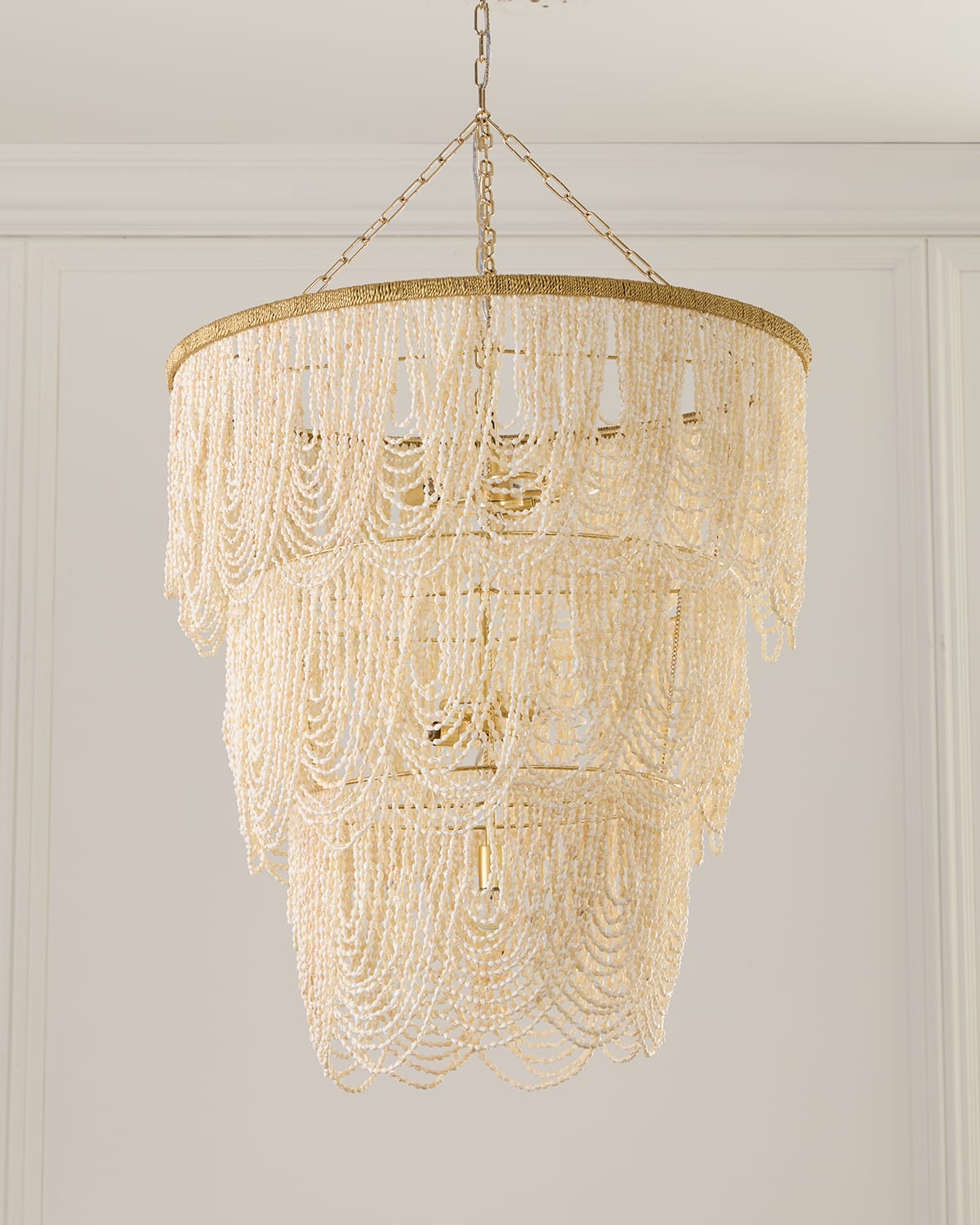 Neiman Marcus Draped 34" 4-light Palay Shell Chandelier